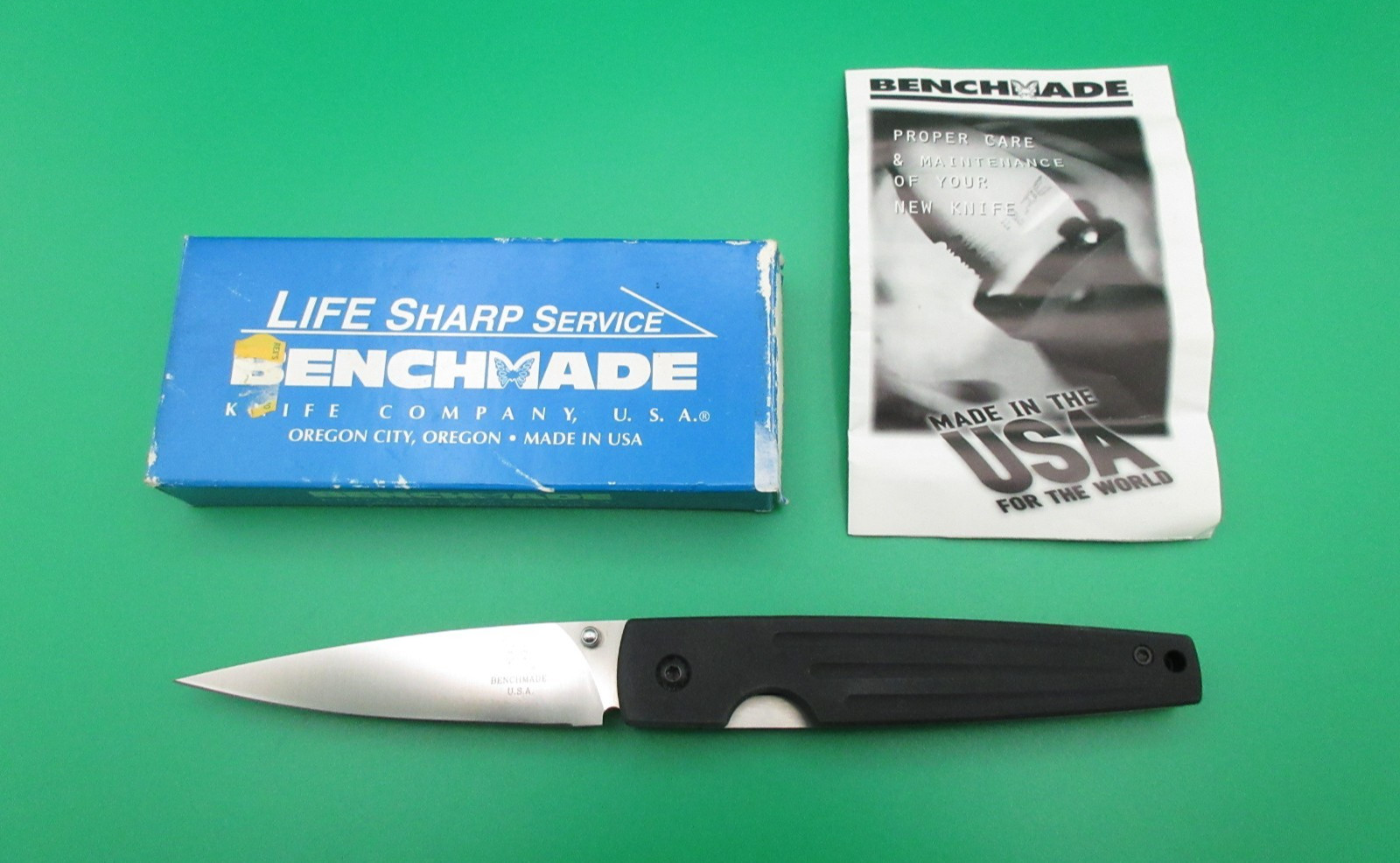 Vintage Benchmade Bali-Song 650-BLK Boguszewski Design Spike Folding Knife Box
