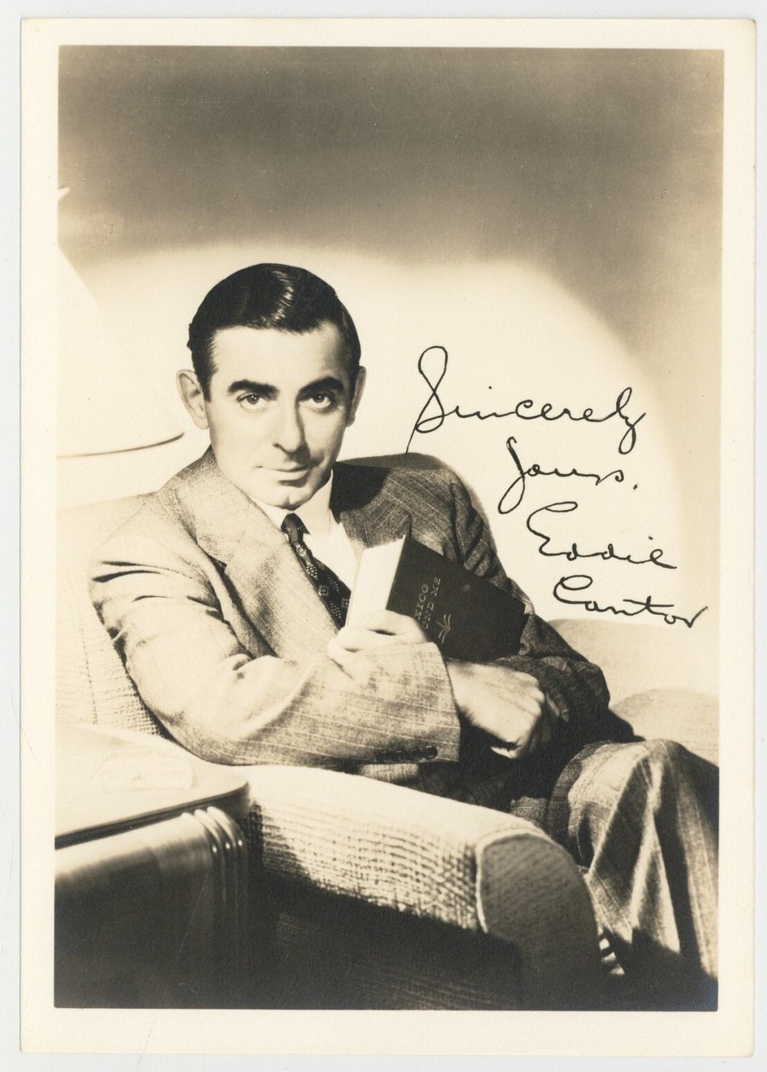 Eddie Cantor 1939 Hand Signed 5x7 Comedian Actor Photo Portrait J14299