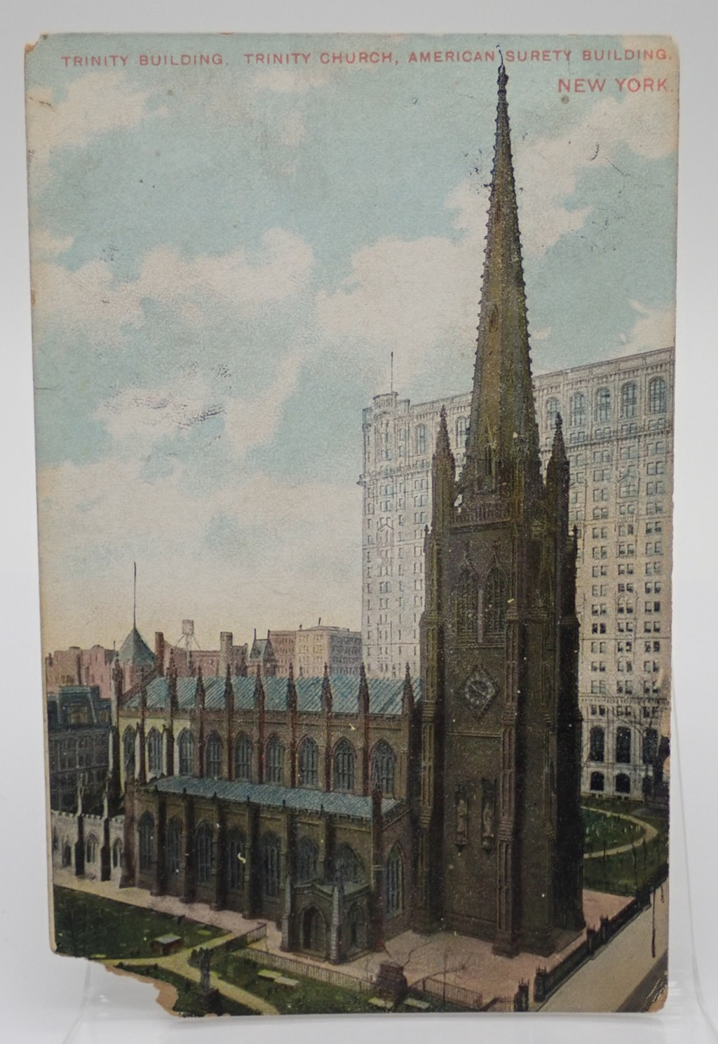 Trinity Building Trinity Church New York Antique Postcard