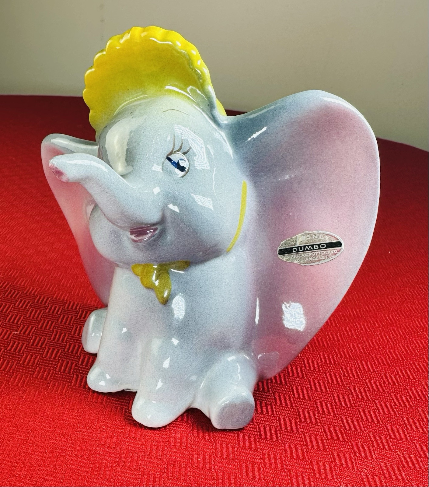 VTG Vernon Kilns Disney 1941 Dumbo Ceramic Figurine Sticker Home Decor Gift