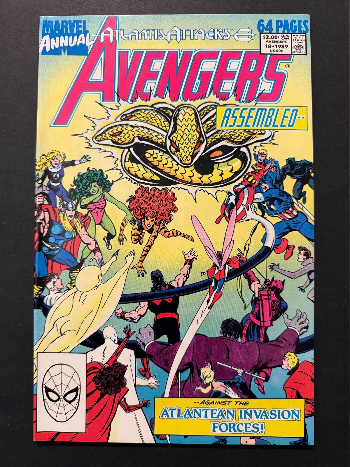 Avengers Annual #18 1989 John Byrne Cover Captain America Thing NM 9.0
