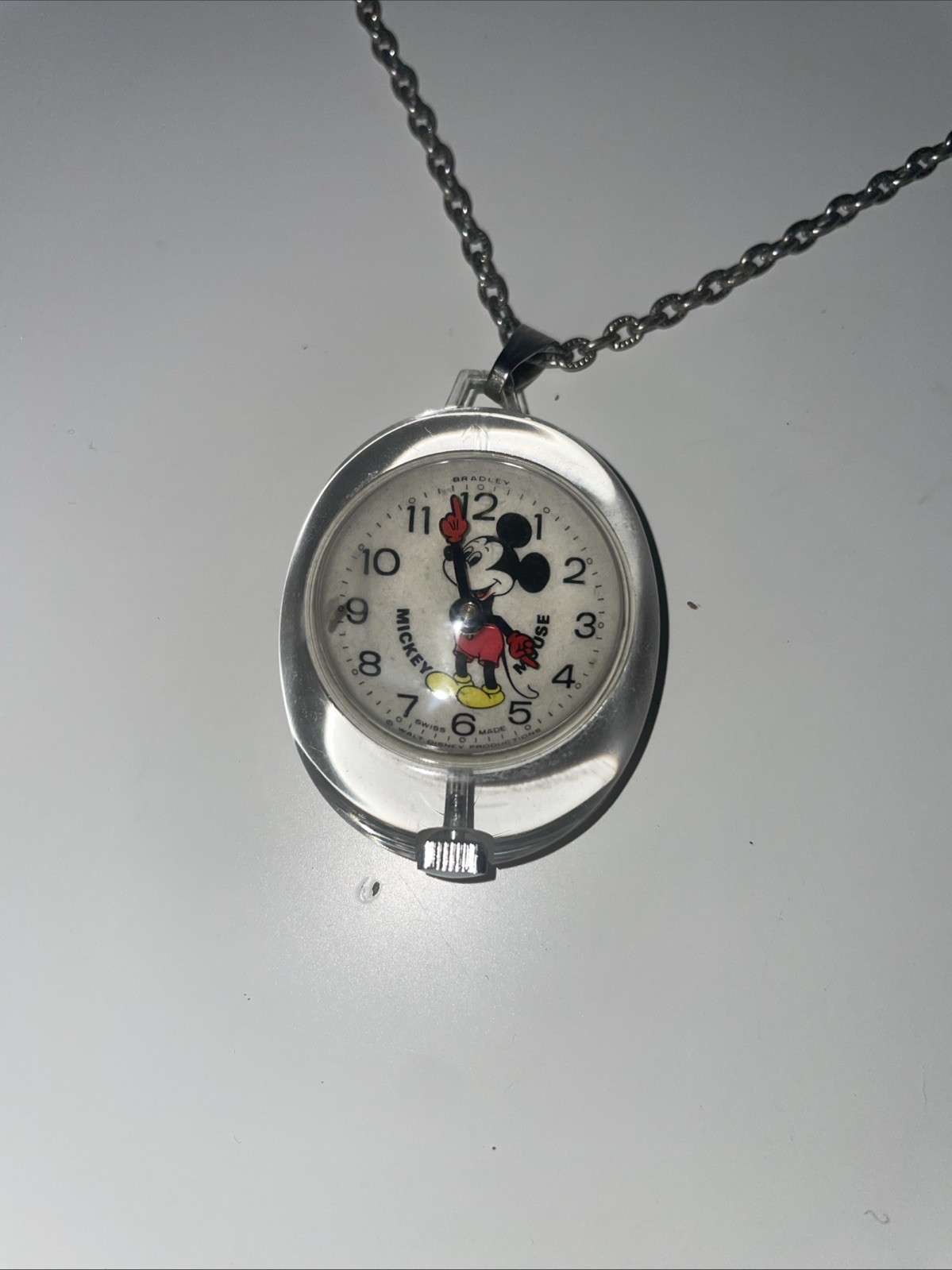 Vintage 70's Mickey Mouse Bubble Bradley Watch Walt Disney INOP