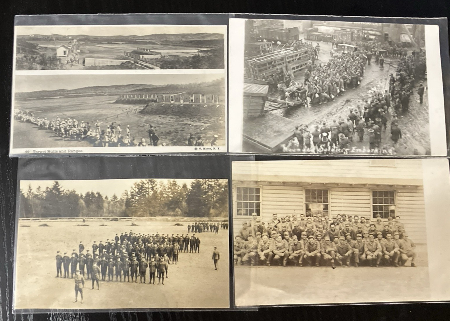 Lot of 4 VTG Military RPPC Real Photo Postcards WWI WWII Hollywood Guantanamo