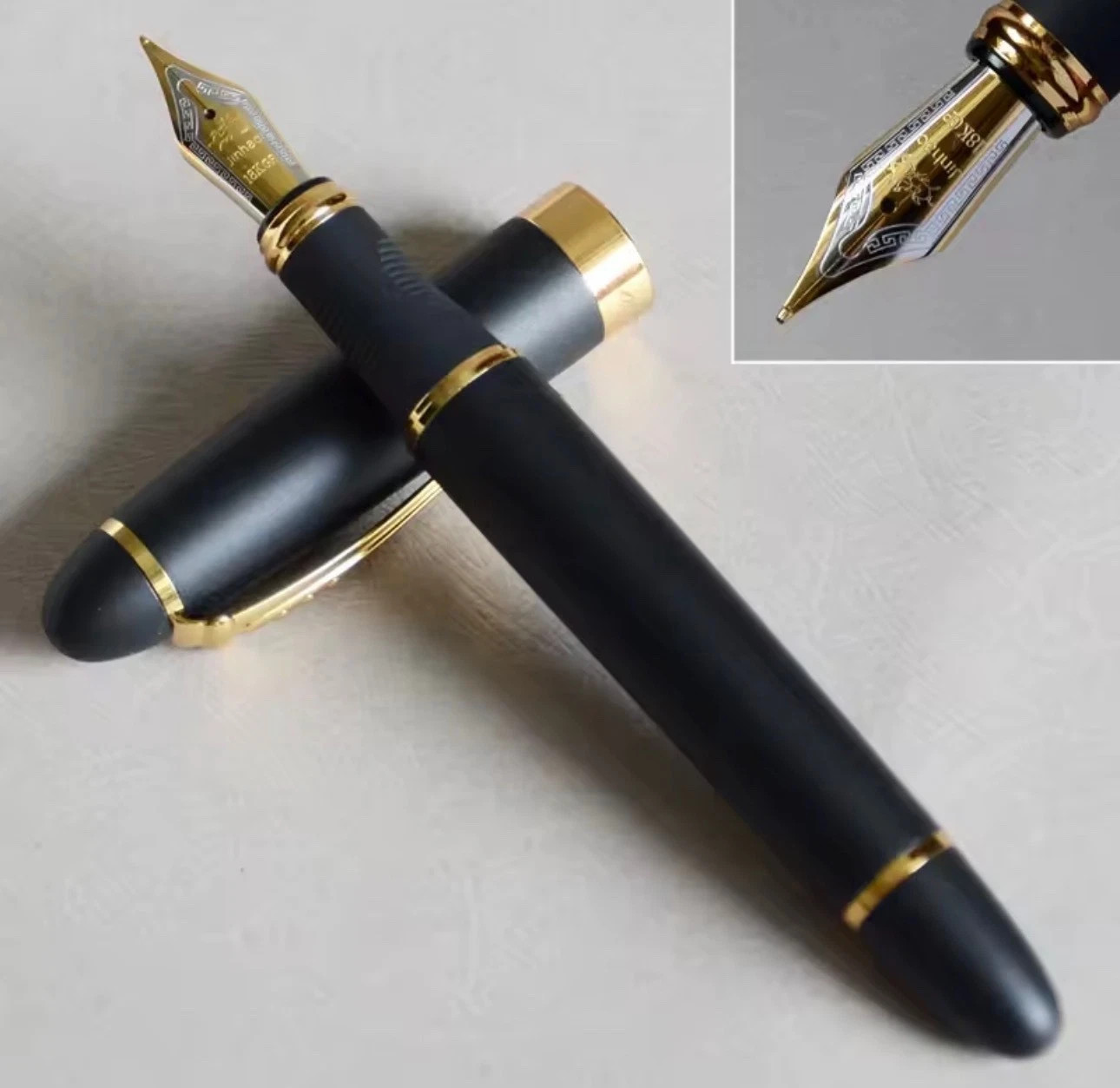 Wingsung 630 Fountain Pen Resin Writing Pen Piston Gold Clip 0.7mm Gift Black Wingsung 630 Fountain Pen Resin Writing Pen Piston Gold Clip 0.7mm Gift Black