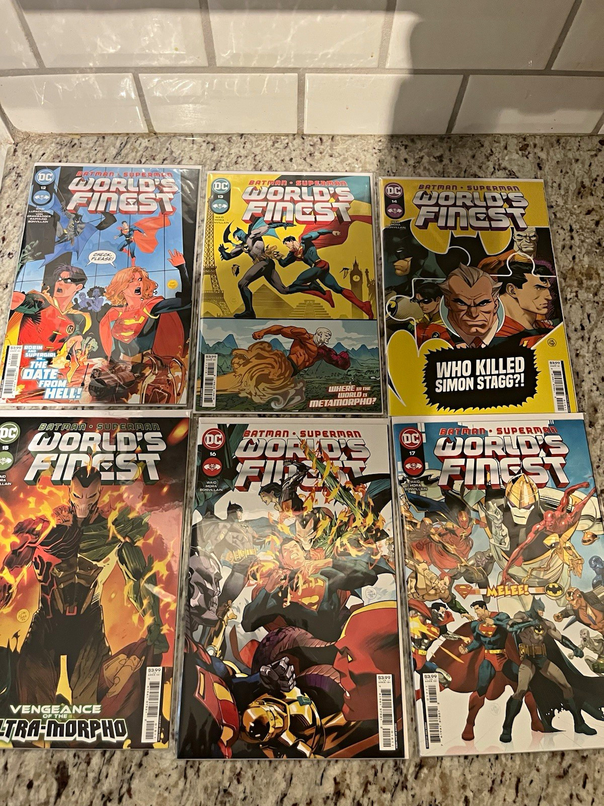 DC Batman/Superman: World\'s Finest Comic Lot #12-17 by Waid, Mora