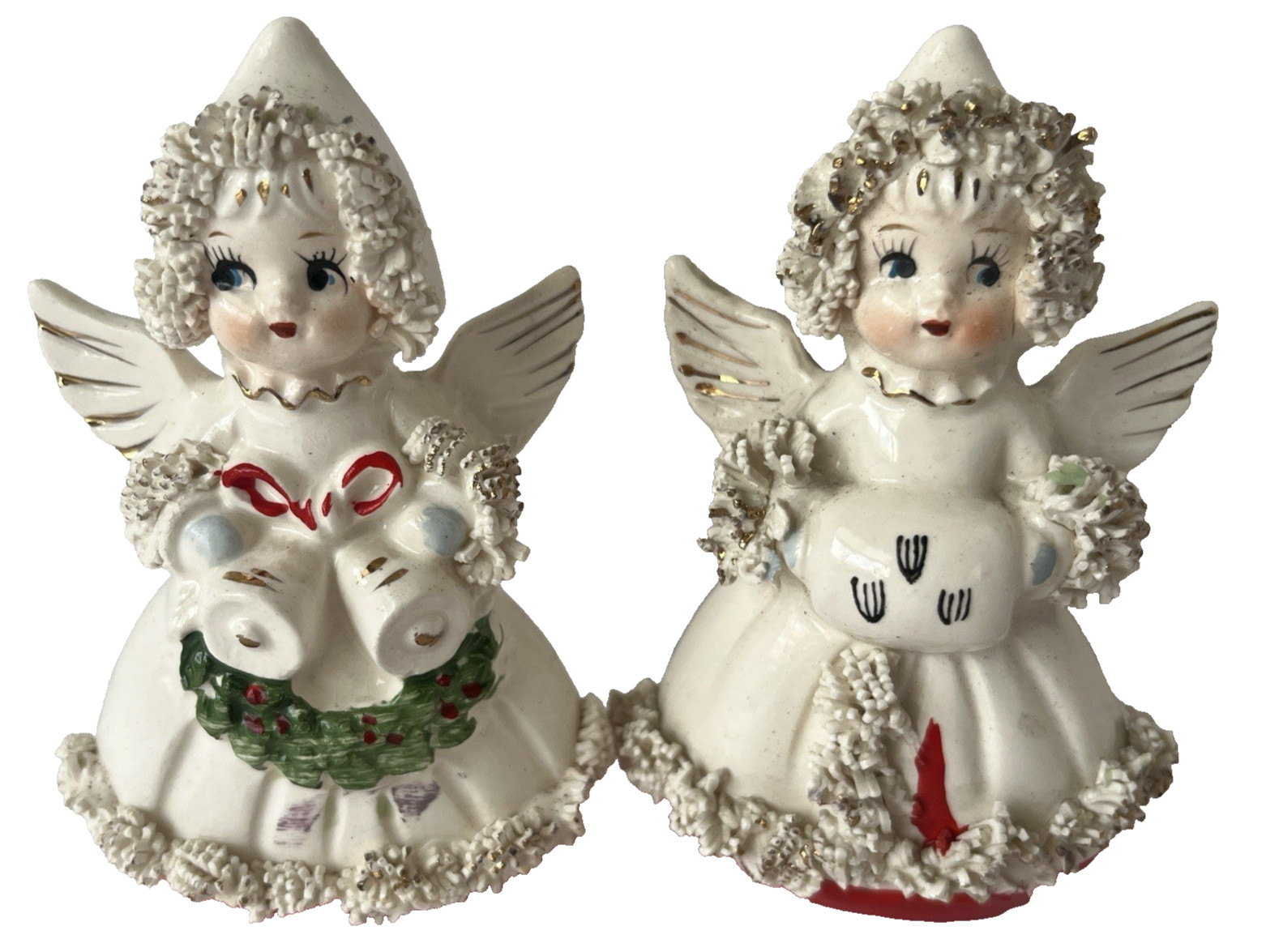 Vtg Japan Commodore Christmas Angel Salt & Pepper Shakers 4\