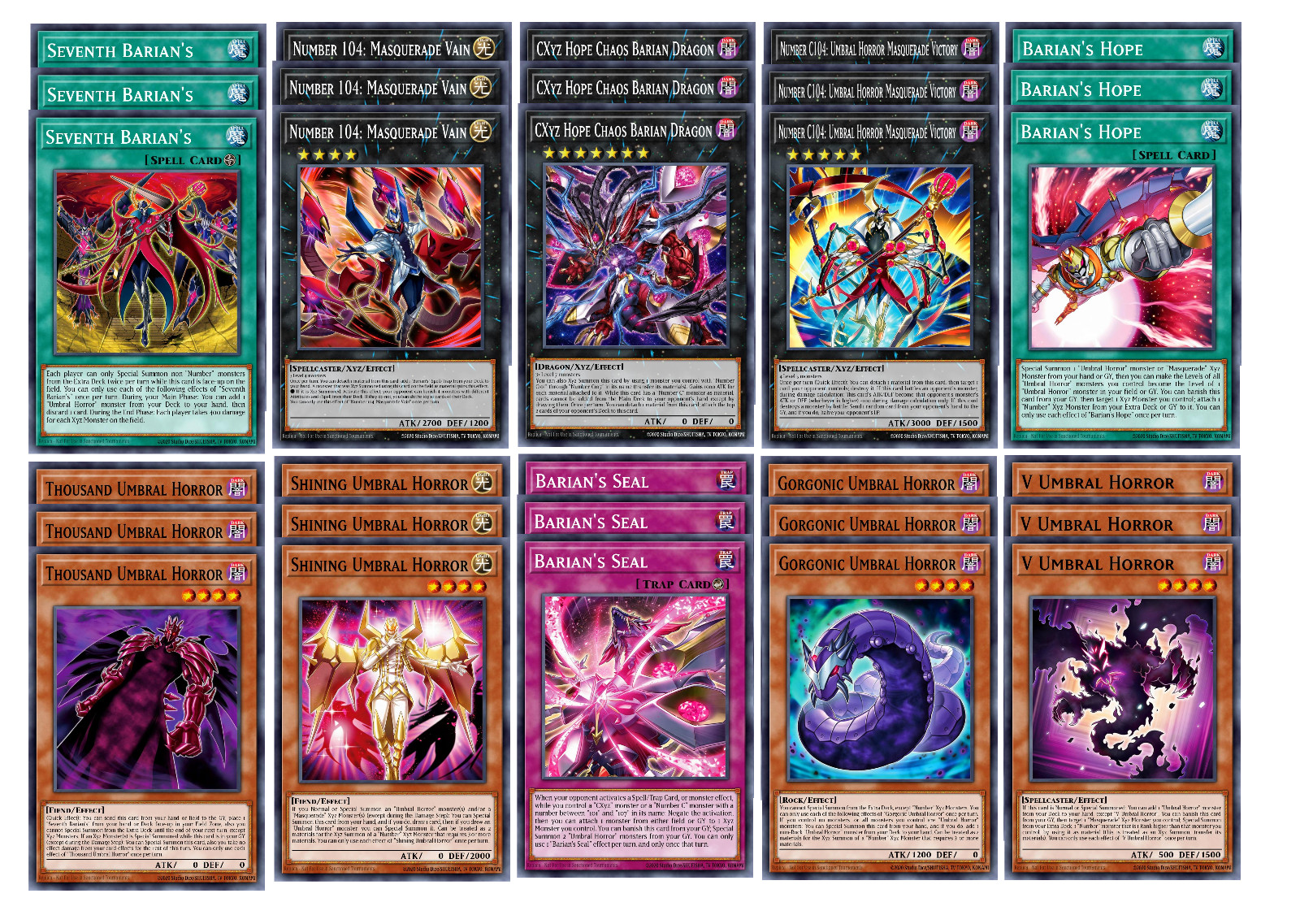 Umbral Horror Deck Core 30 Cards BETB Beyond the Brave 1st Ed YuGiOh Preoder