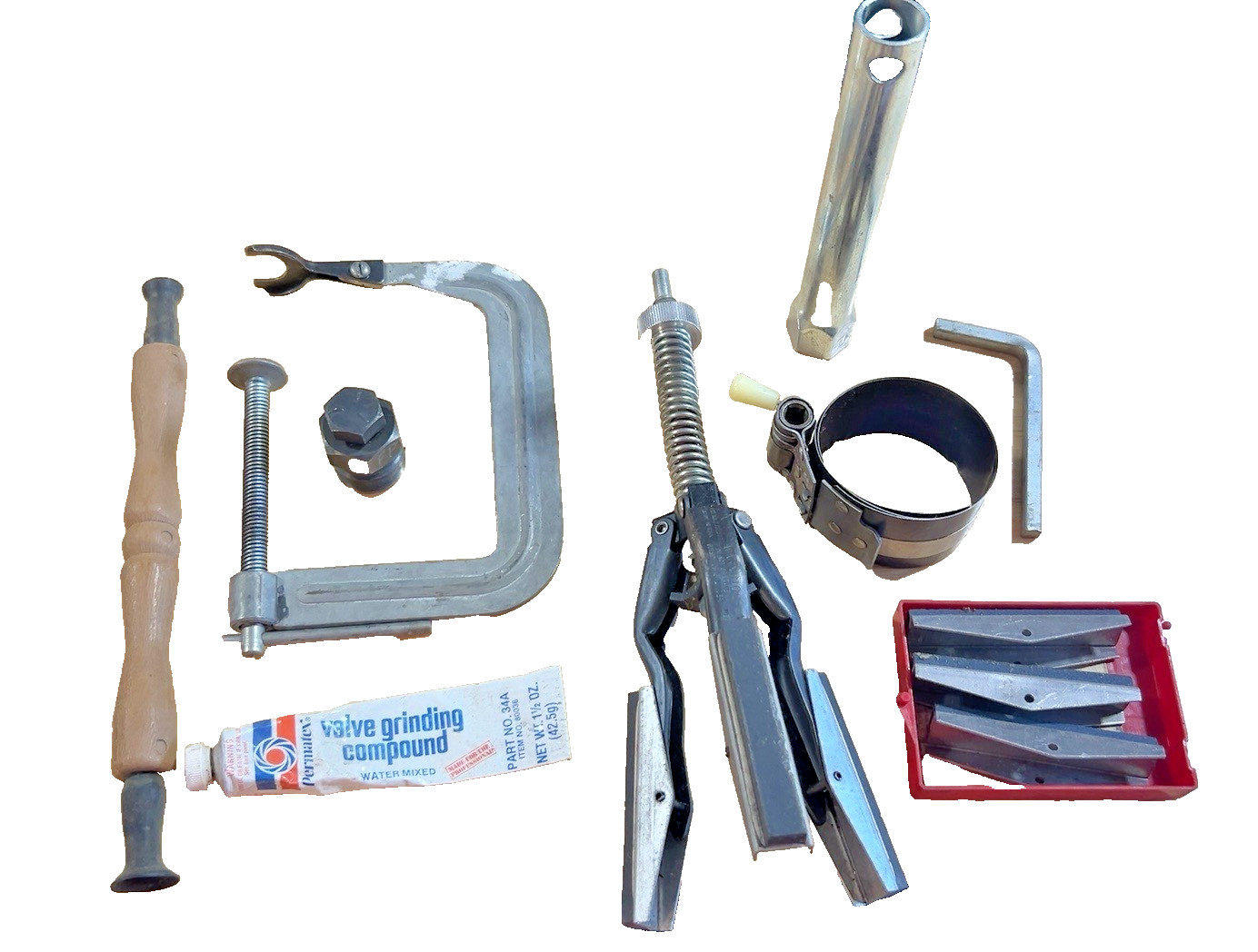 Vintage Small Engine Rebuild Tools: Cylinder Hone, Valve Tools, Snap-On Stones