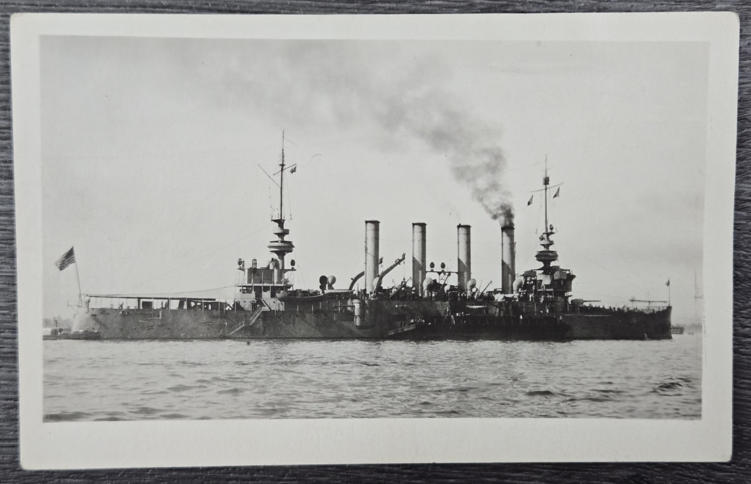 Vintage 1918-30 WWI Era USN United States Navy B&W RPPC Postcard Military Ship