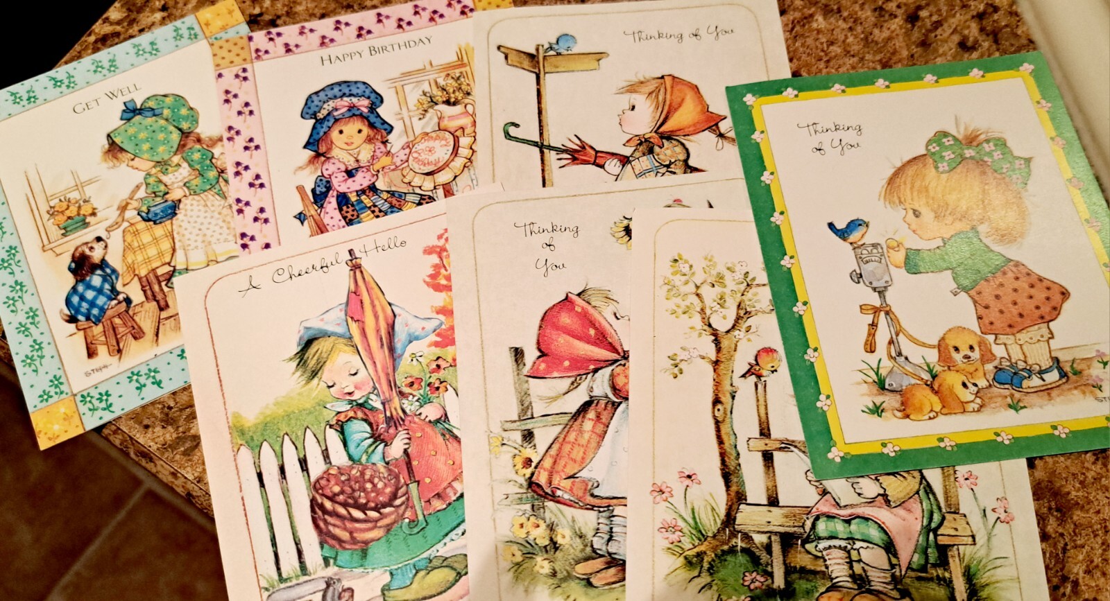Vtg Adorable 80\'s Greeting Cards Happy Brthdy, Get Well, Thinking Of You Etc 7