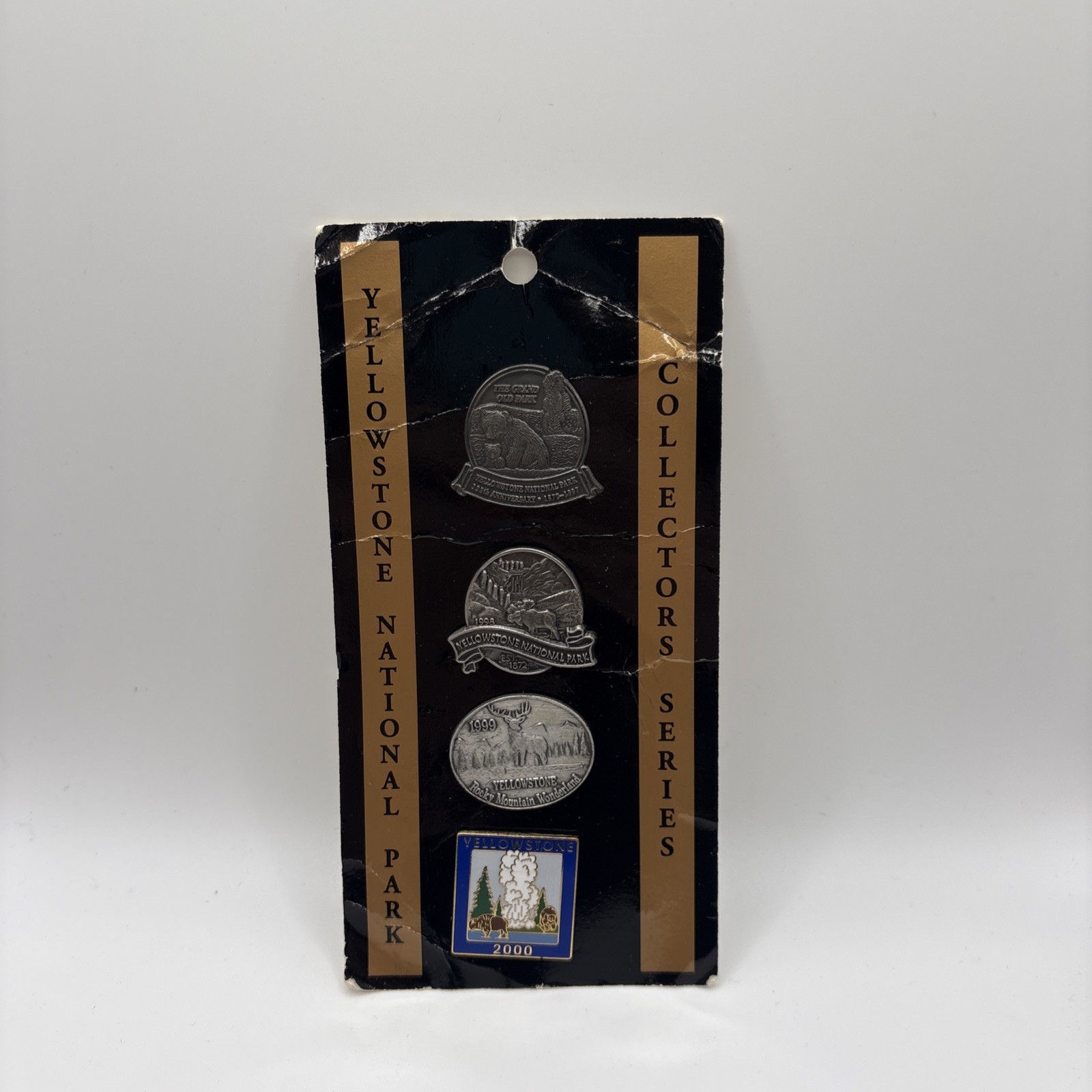 Yellowstone Vintage National Park Collector Series Pins 1997-2000 New on Card