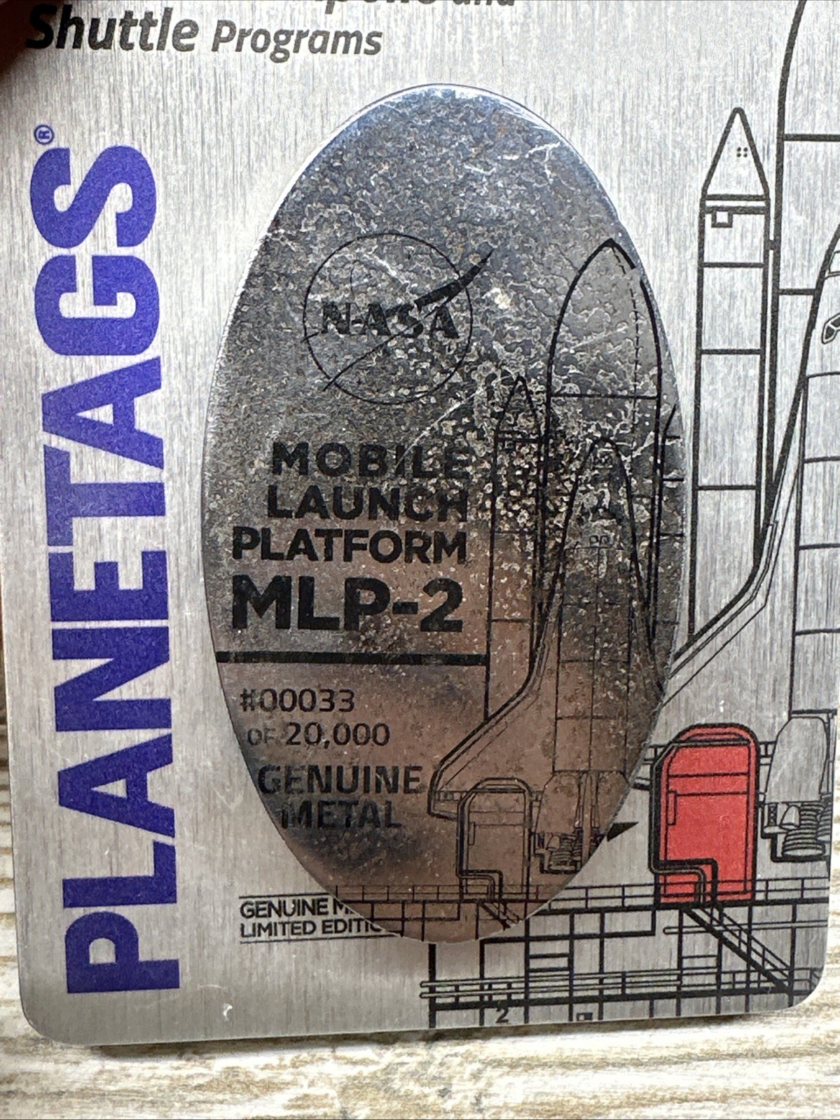 MotoArt Planetags NASA MLP-2 MOBILE LAUNCH PLATFORM RARE Plane Skin Tag #33