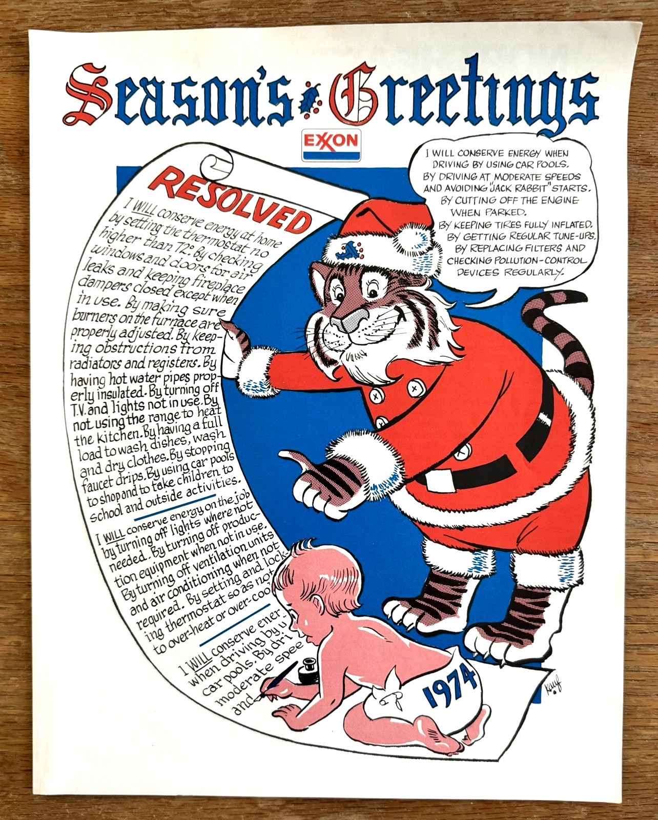 Vintage Rare Exxon Season\'s Greetings Christmas Dealer Employee Booklet 1974 Vintage Rare Exxon Season\'s Greetings Christmas Dealer Employee Booklet 1974
