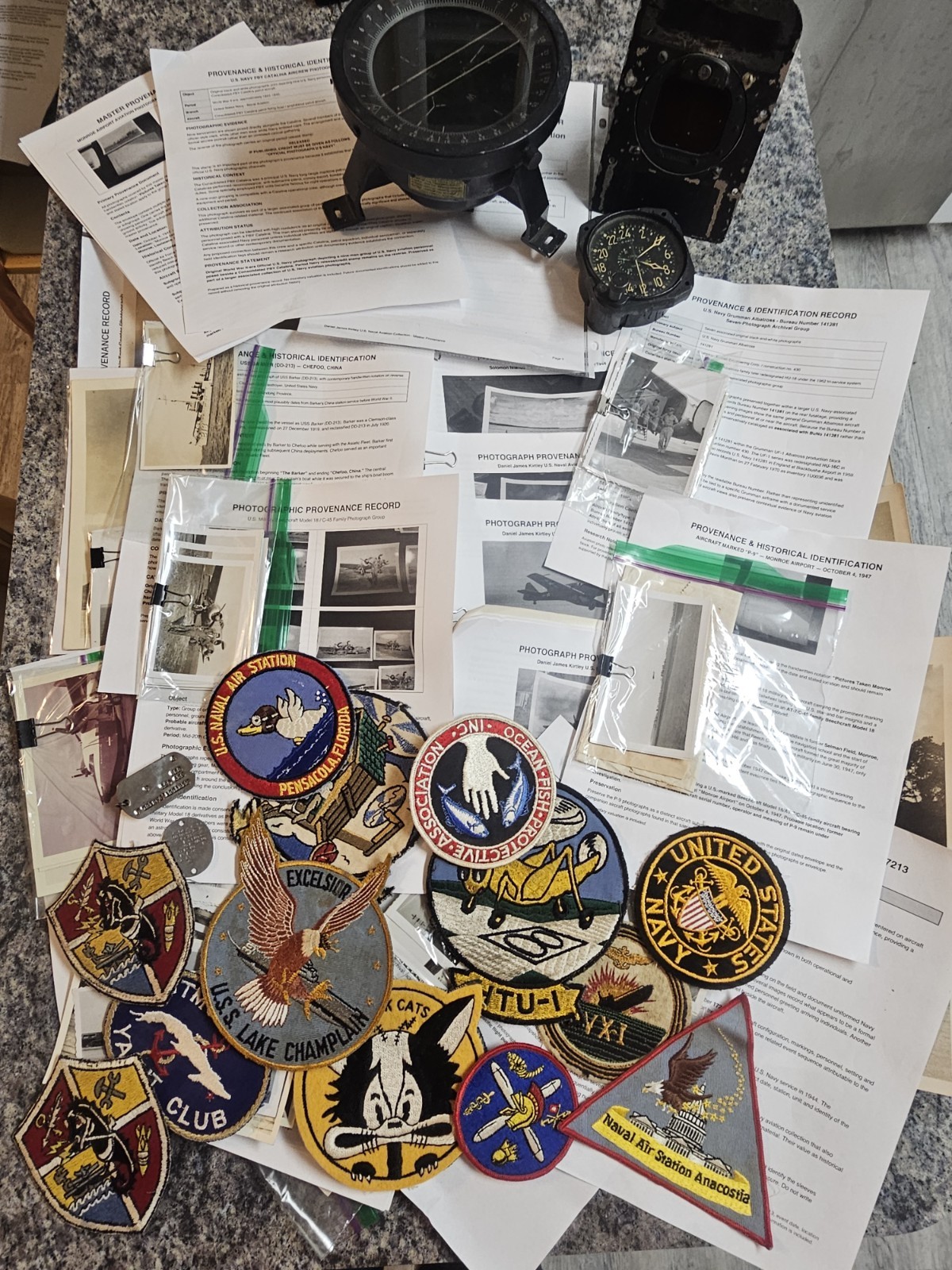 WWII Cold War Navy Aviation Serviceman Collection Dog Tags Patches Photos Gauges WWII Cold War Navy Aviation Serviceman Collection Dog Tags Patches Photos Gauges