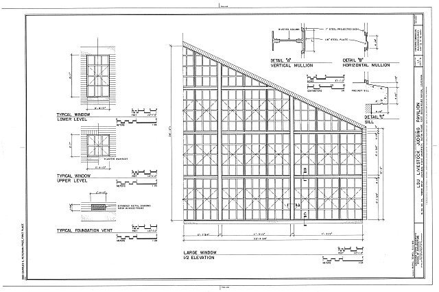 Baton Rouge Louisiana 1930s LSU Livestock Judging Pavilion Window Elevation