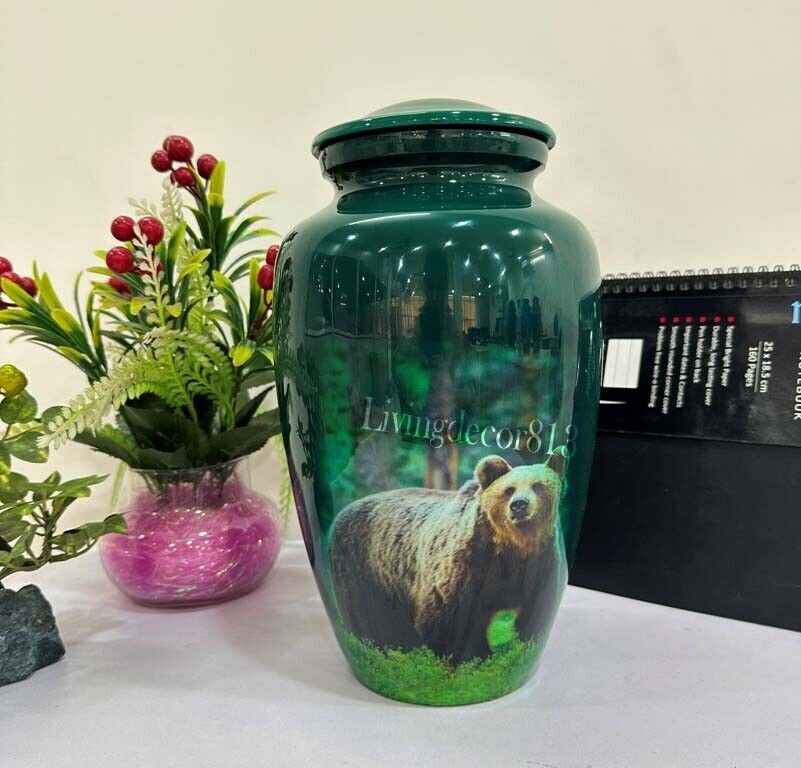 Beautiful Cute Brown Bear Design Cremation Urn Funeral Animal Lovers\' Urn Bear