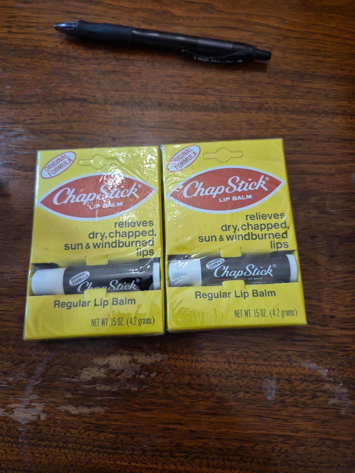 Rare, vintage un-opened 2 Boxes of 1970s ChapStick Regular Lip Balm For Display