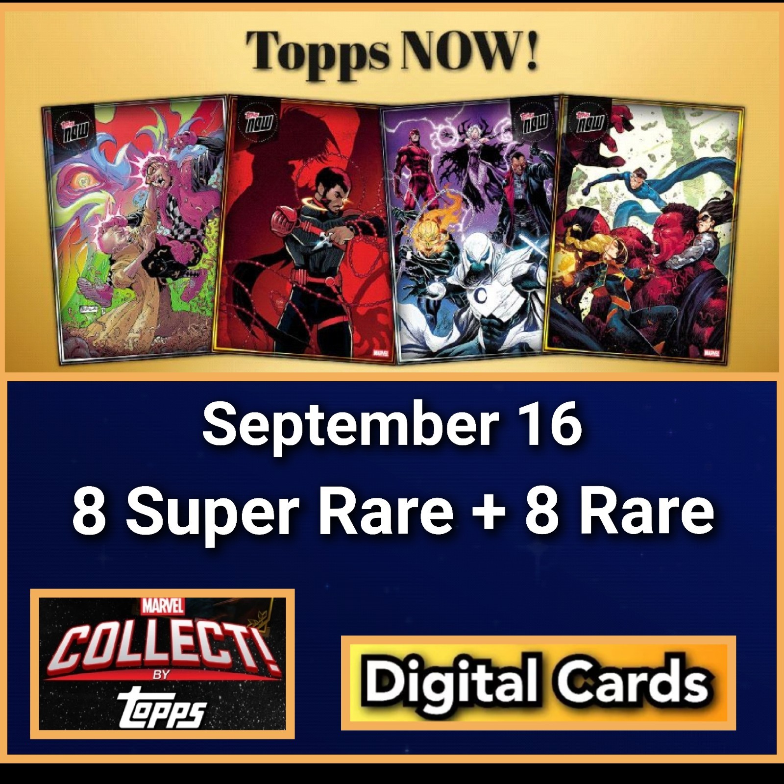 Topps Marvel Collect TOPPS NOW 2026 September 16 Gold And Silver 16 Cards Topps Marvel Collect TOPPS NOW 2026 September 16 Gold And Silver 16 Cards