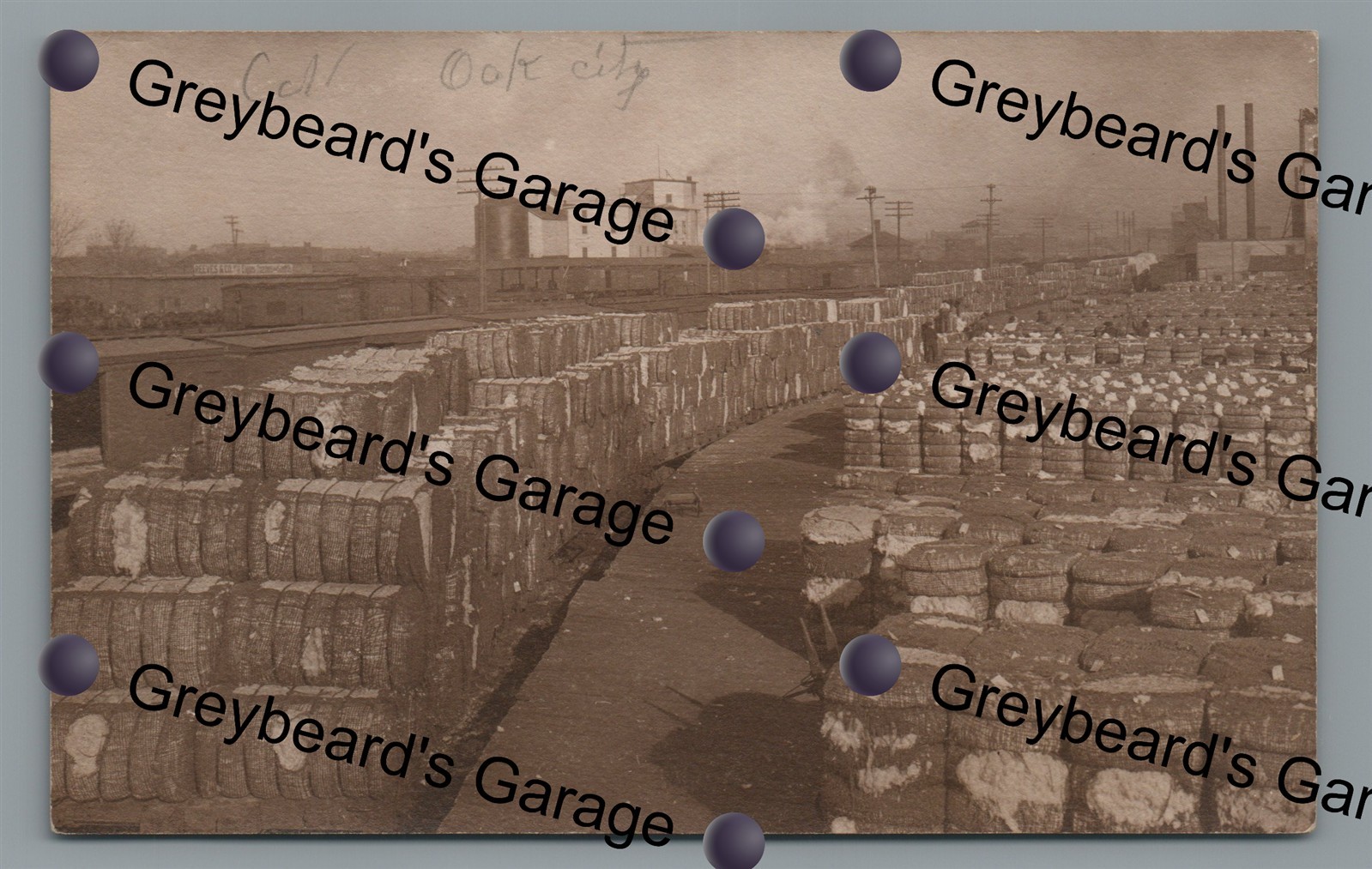 RPPC Cotton Yards Railroad OKLAHOMA CITY OK Vintage Real Photo Postcard