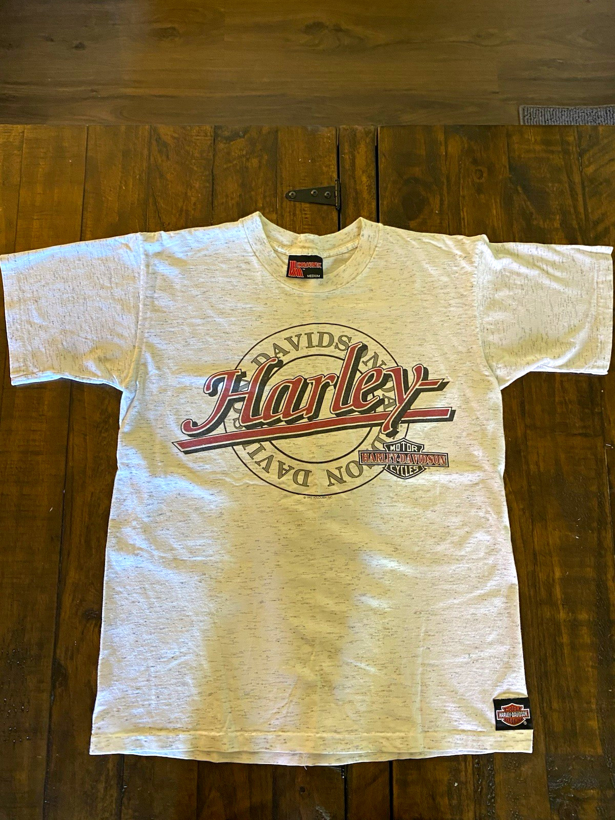 Vintage 1992 Harley Davidson T Shirt Harrisburg PA Holoubek Gray Men Medium