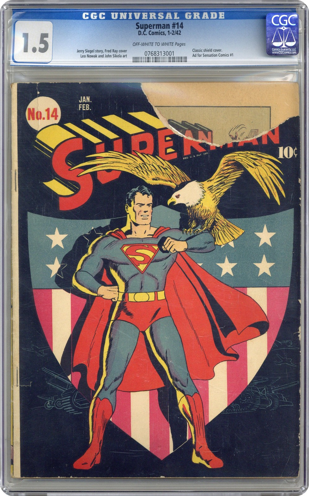 Superman #14 CGC 1.5 1942 0768313001