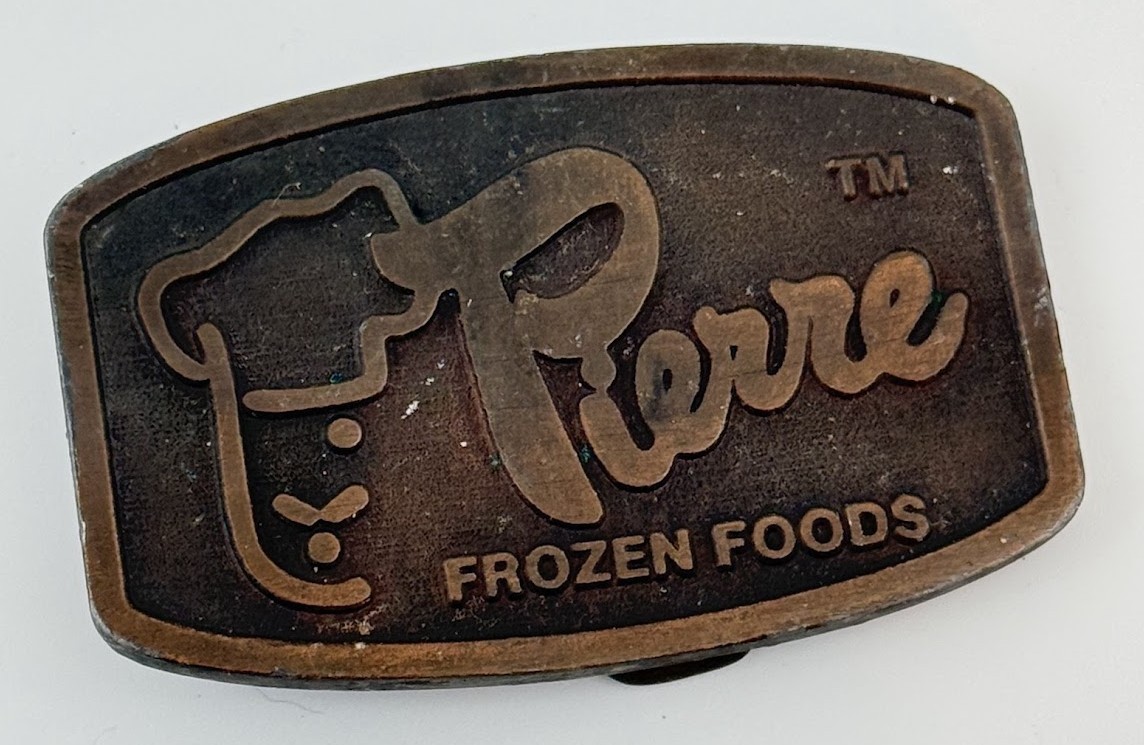 Vtg Pierre Frozen Foods Belt Buckle Cleveland Ohio Company Ice Cream Advertising