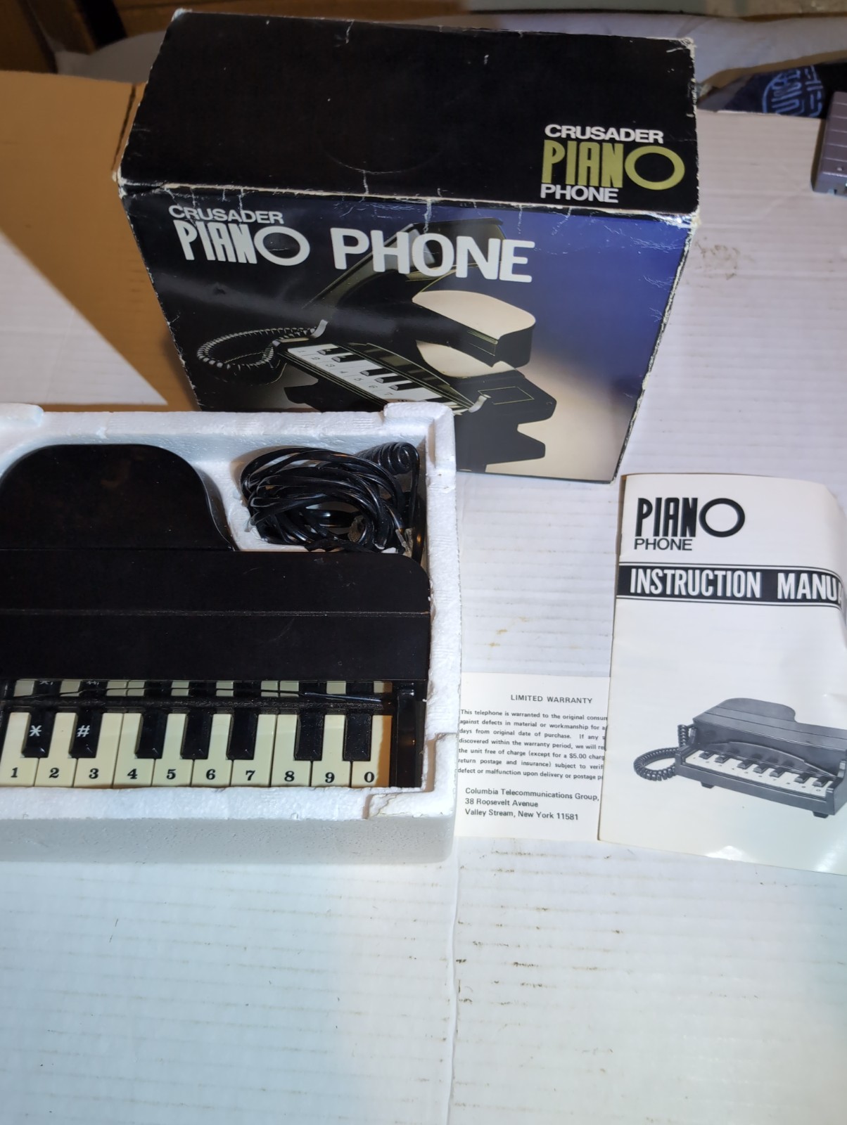 Vintage 1985 Columbia Crusader Baby Grand Piano Landline Telephone Model PN-10 
