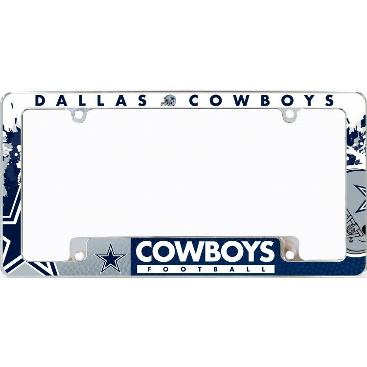 dallas cowboys all over nfl football team logo license plate frame usa made