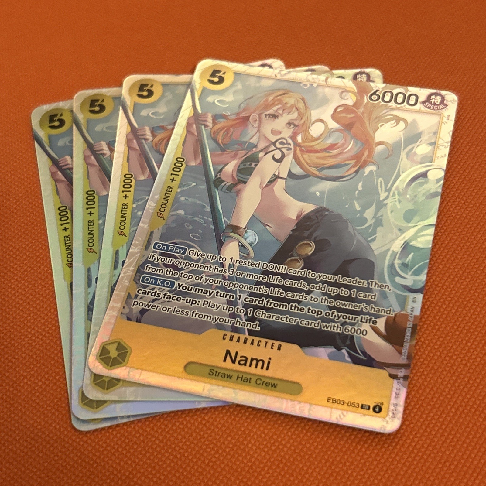 Nami EB03 SR ONE PIECE TCG ENGLISH NEAR MINT X 4 PLAYSET