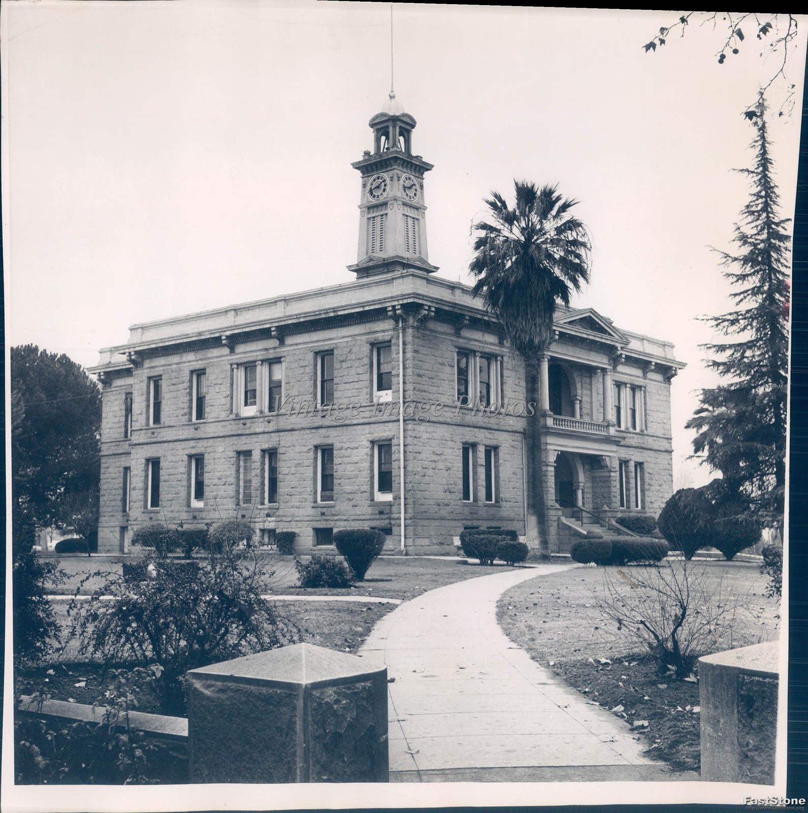 1961 Courthouse Madera County Clock Tower Historic Original Vintage Photo 8x8