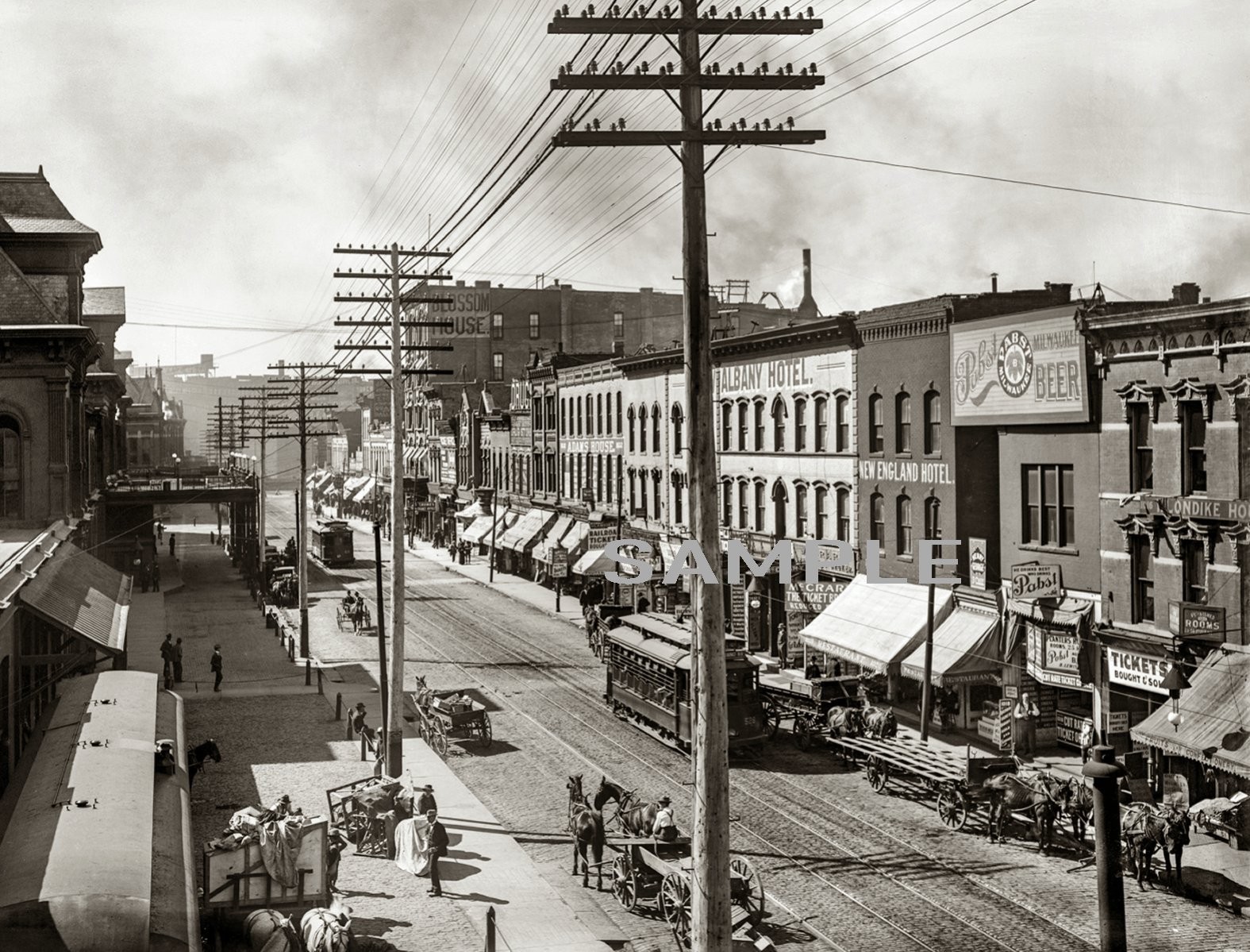 1901 KANSAS CITY Missouri Street Scene  8.5 X 11 PHOTO 238-D