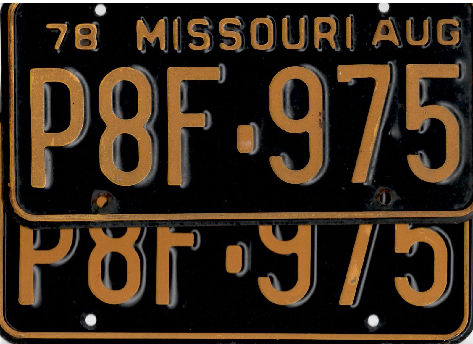 MISSOURI passenger 1978 license plate *PAIR* \