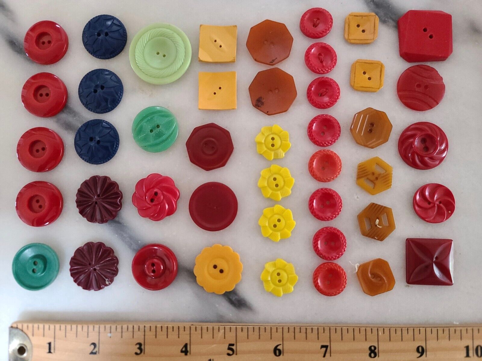 Vintage Button Lot Of 44 Buttons