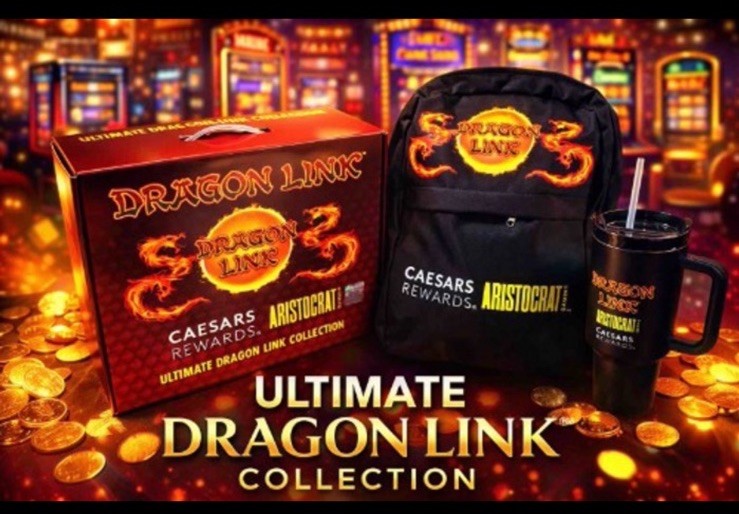 Dragon Link Caesars Rewards Ultimate Collection Backpack Tumbler Set New