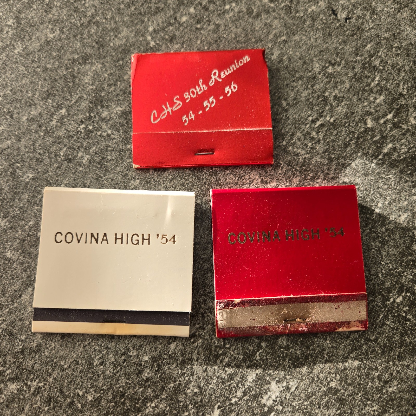 (3) Covina High School 1954 1955 1956 Reunion Match Books UNSTRUCK Vintage (3) Covina High School 1954 1955 1956 Reunion Match Books UNSTRUCK Vintage