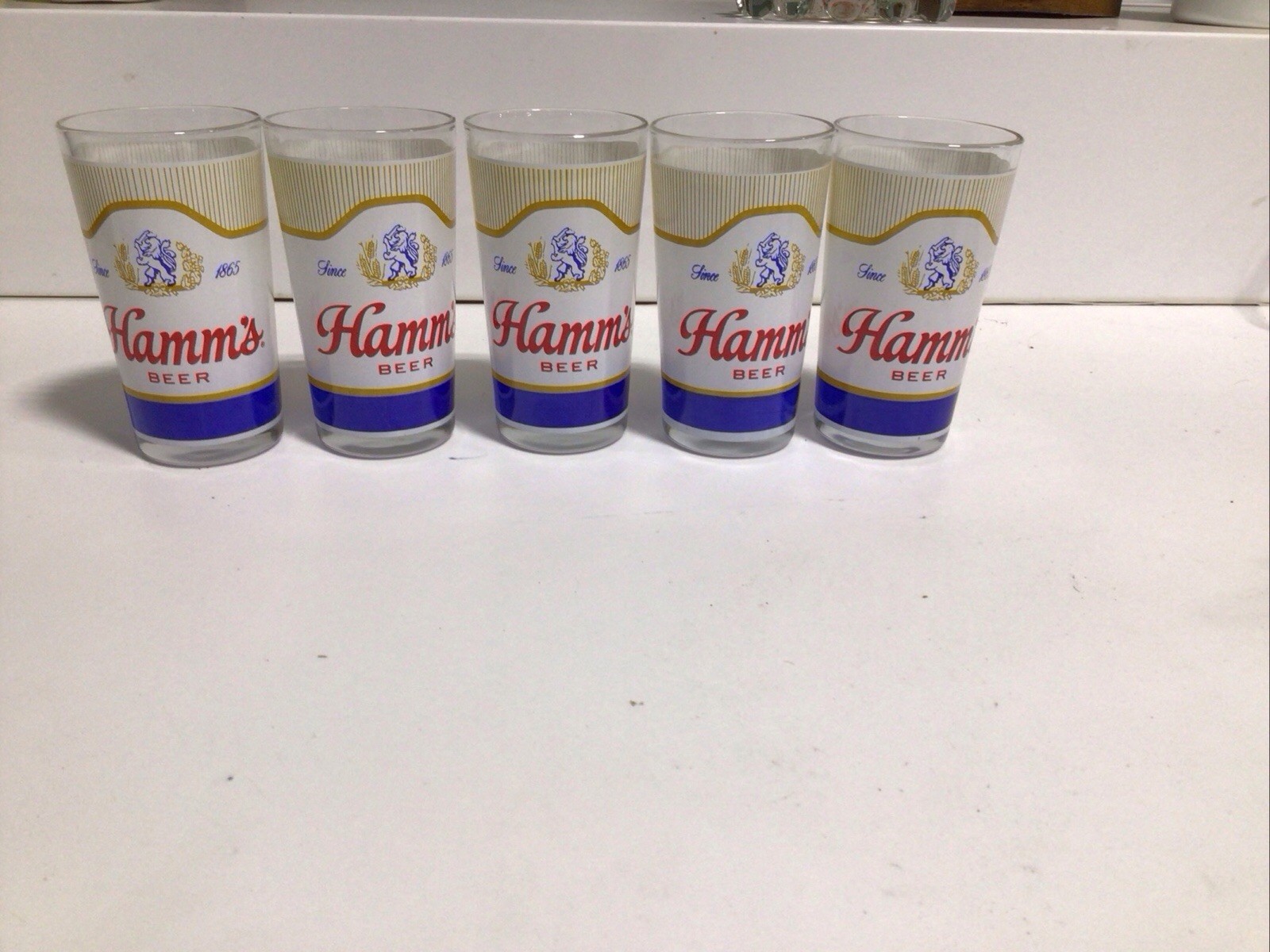 Vintage 1970’s Hamm’s Beer Glass Set Of 5 Brewery 