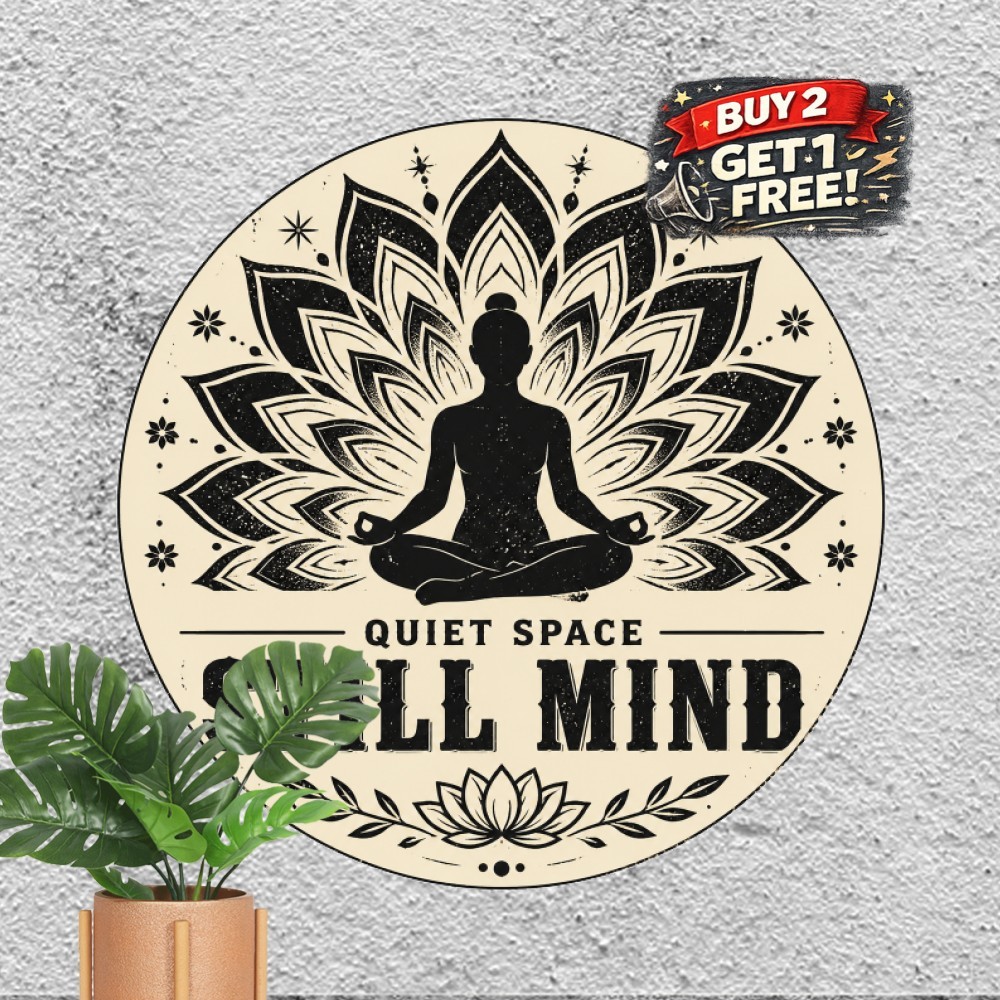 Zen Den Meditation Room Spiritual Quote Sign Relaxing Spa Metal Tin Plaque 8x8