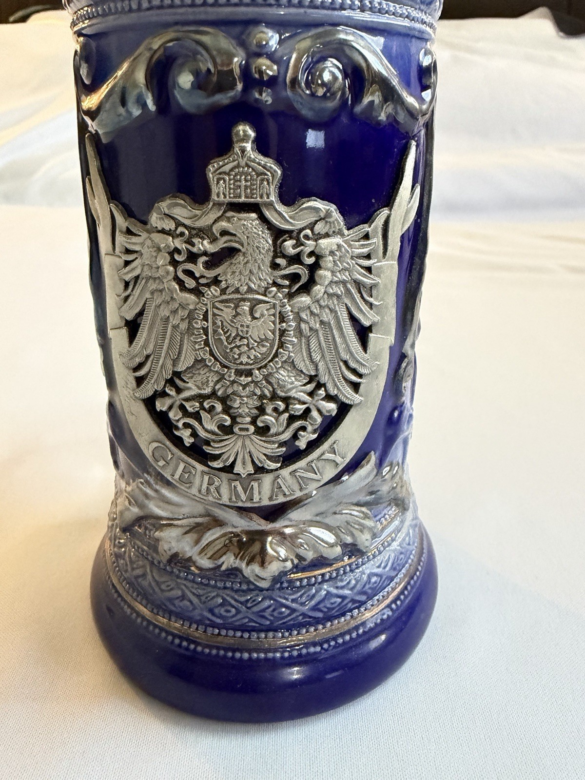 Beautiful Blue Vintage German Lidded Beer Mini Mug Stein Made In Germany Beautiful Blue Vintage German Lidded Beer Mini Mug Stein Made In Germany