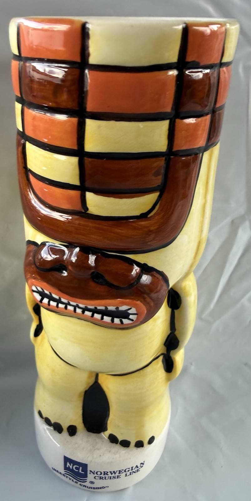 Norwegian Cruise Line Ceramic Handpainted Tiki Mug Ancient Tiki God Souvenir 