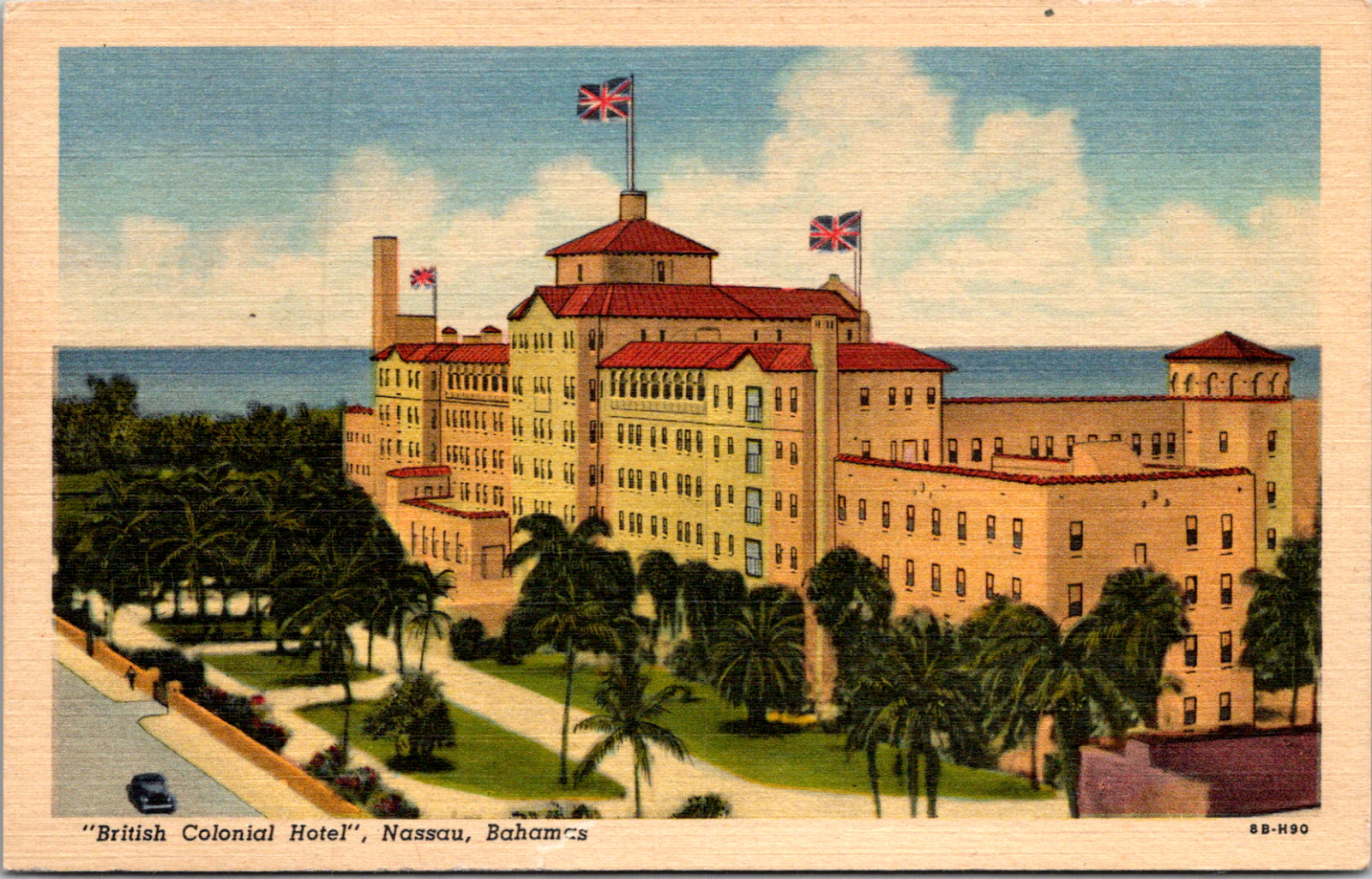 Nassau Bahamas British Colonial Hotel Vintage C. 1930's Postcard