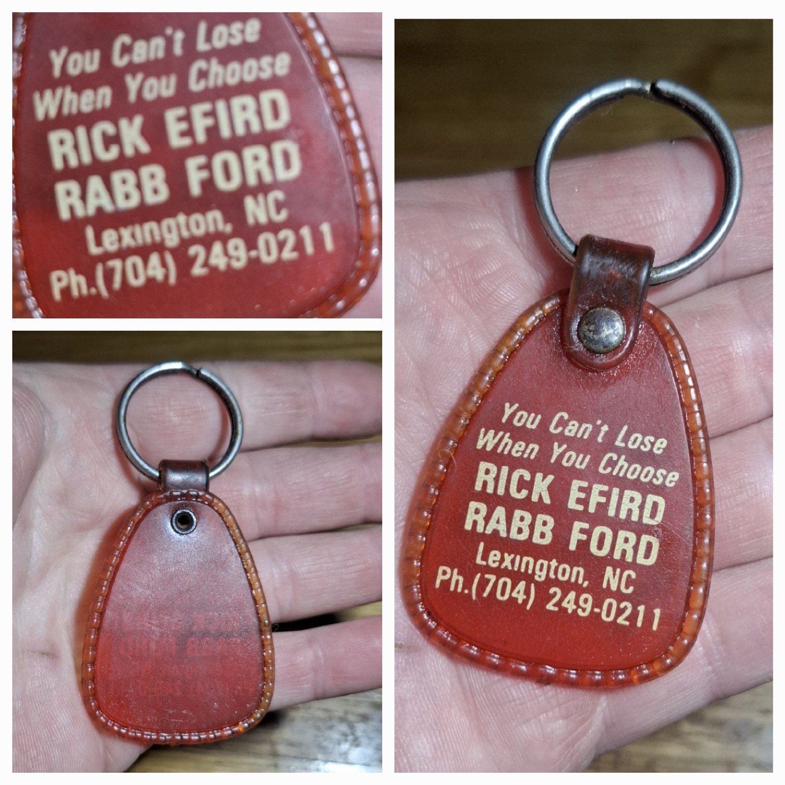 Vintage Rick Efird Rabb Ford Lexington NC North Carolina Keychain Fob Copy