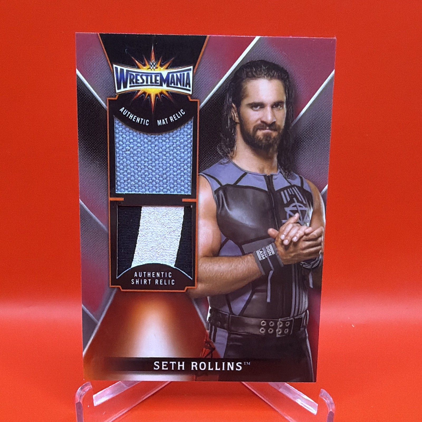 1/1 Topps 2018 WWE WrestleMania Seth Rollins Dual Relic ONE OF ONE RARE CARD 1/1 Topps 2018 WWE WrestleMania Seth Rollins Dual Relic ONE OF ONE RARE CARD