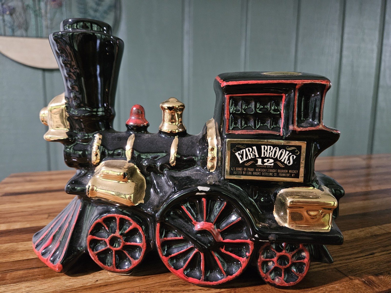 Vintage 1969 Ezra Brooks Train Locomotive Decanter Steam Engine No 12 Empty