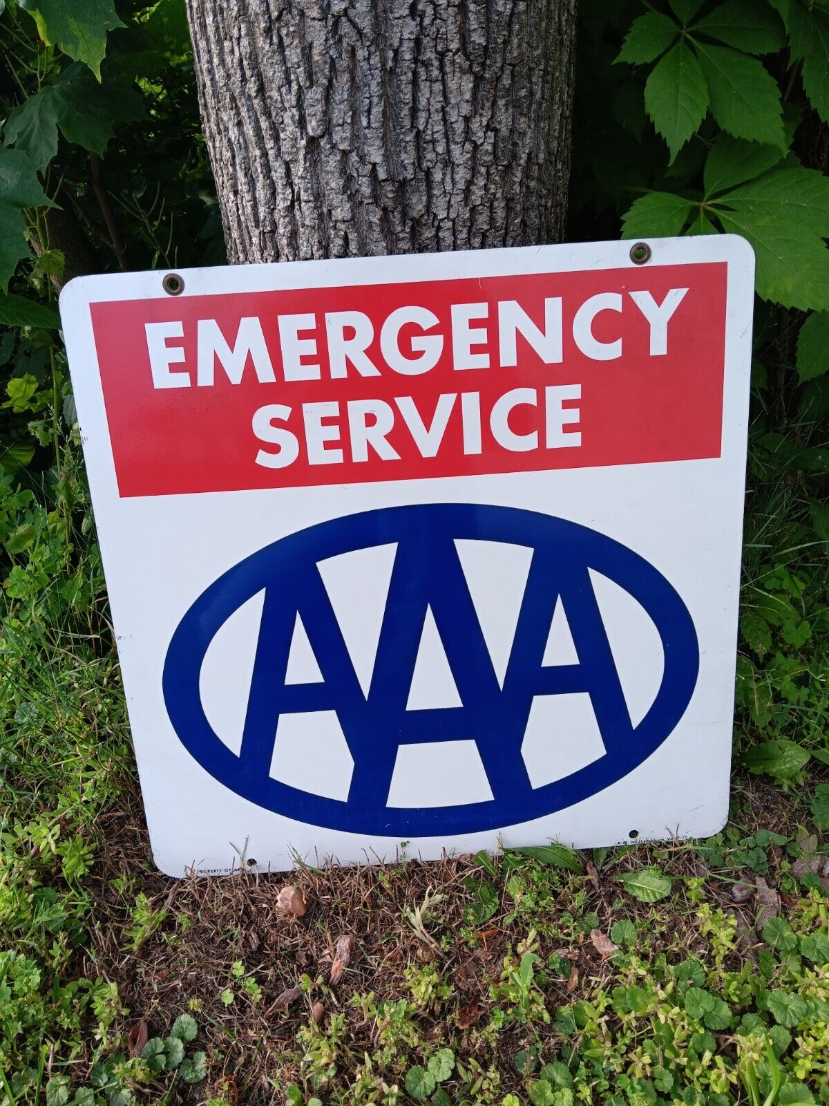 1977 AAA Emergency Service Sign, Vintage AAA Sign, A-M Inc. Lynchburg, VA