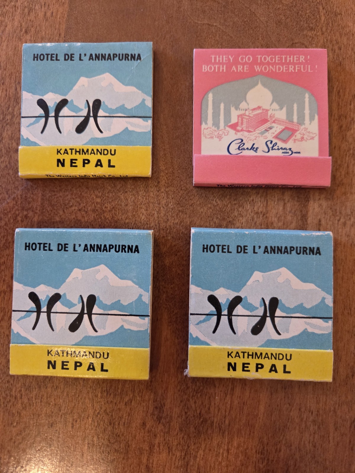 Lot of 4 Vintage Unused Matchbooks From India & Nepal