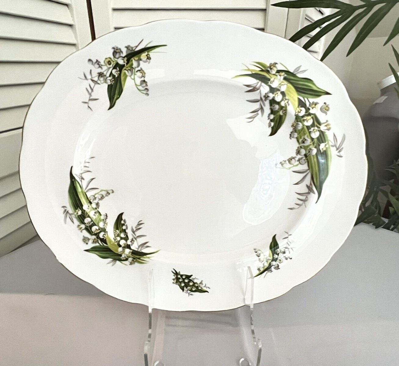 Melba Lily of the Valley 13.25 Serving Platter Chipped