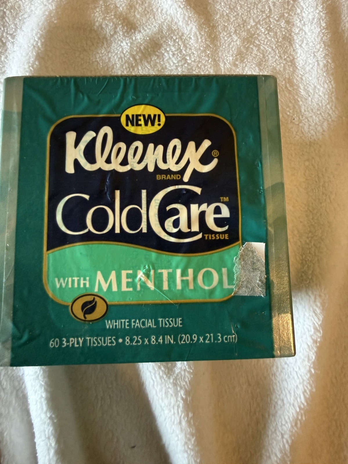 kleenex tissues Cold Care With Menthol New eucalyptus scent NOS Vintage kleenex tissues Cold Care With Menthol New eucalyptus scent NOS Vintage