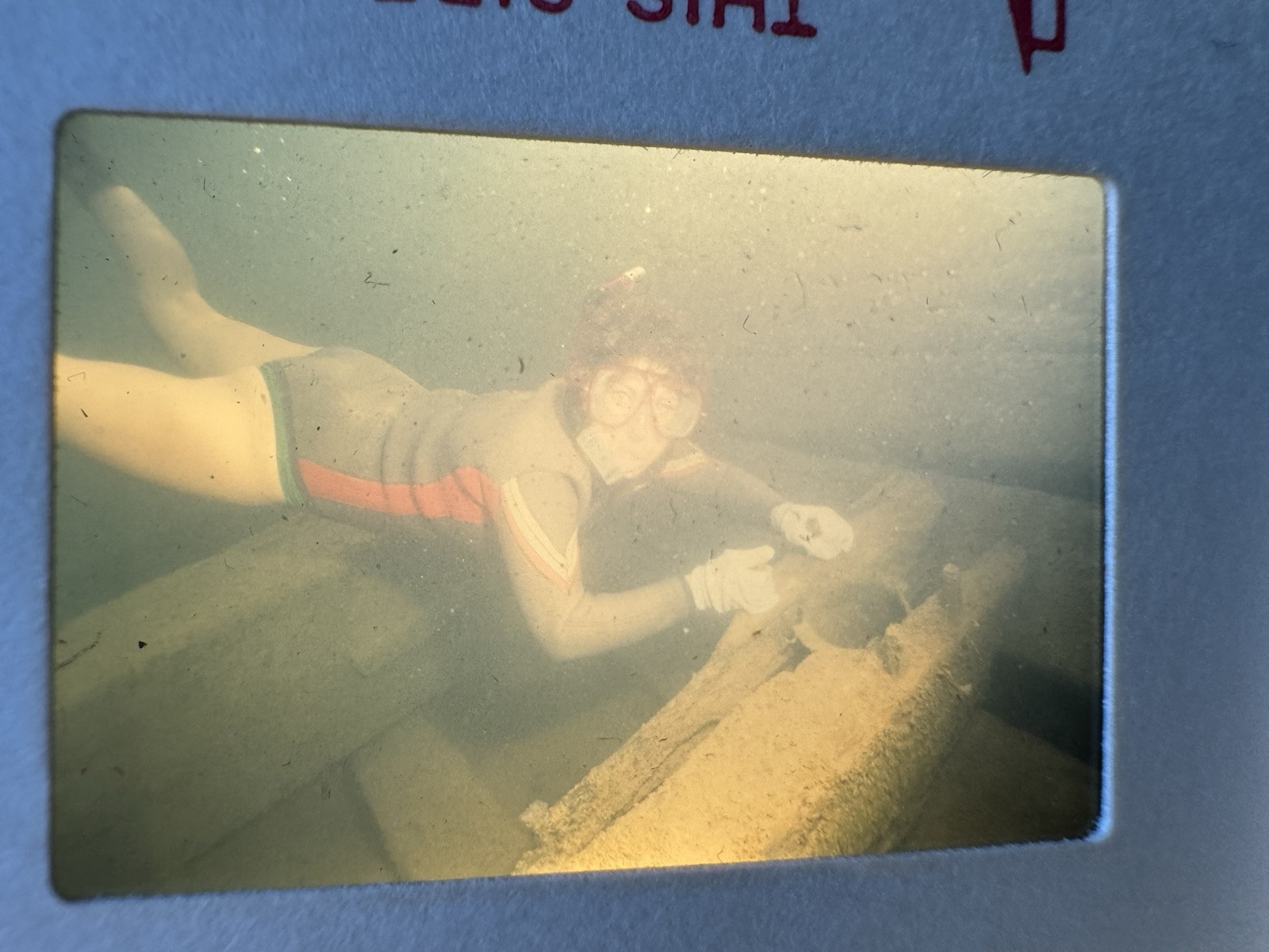 1991 Photo Slides Divers Scuba Diving At A Sunken Ship Lot Of 20