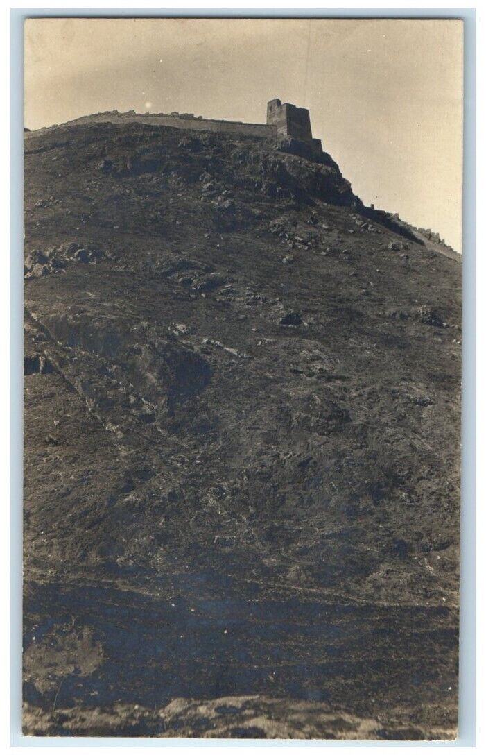 c1907 Fortress On Hill Top Mountain View RPPC Photo Unposted Postcard