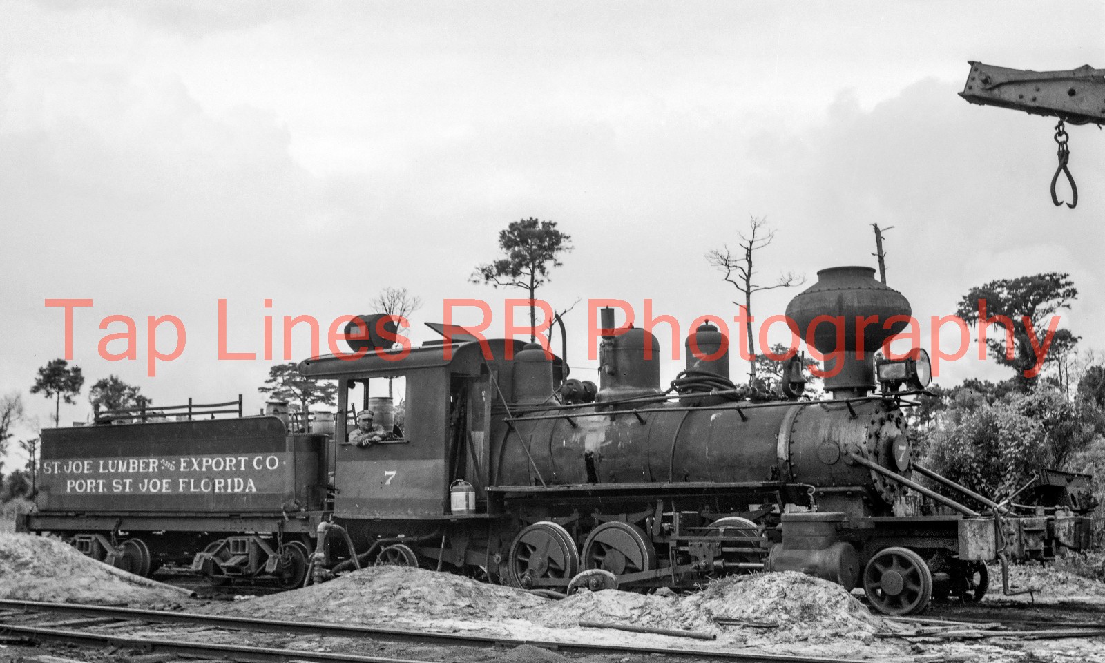 St Joe Lumber & Export #7 2-6-2 Port St Joe FL ca 1939 Baldwin New 5x8 Photo